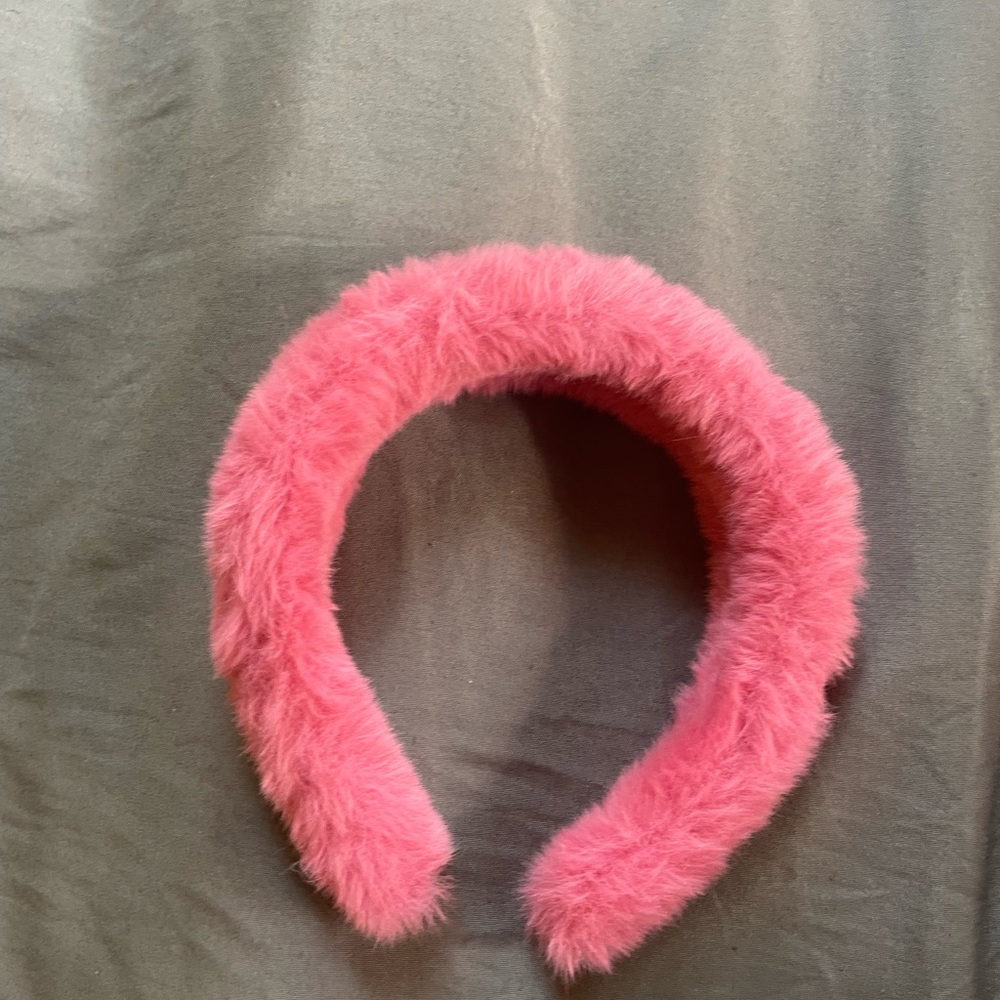Pink fuzzy headband